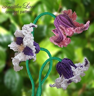 Crocheted Plants, Crochet Bouquets, Crochet Plants, Crochet Diagrams, Pattern For Crochet, Crochet Flower Pattern, Clematis Flower, Crochet Symbols, Cozy Crochet Patterns