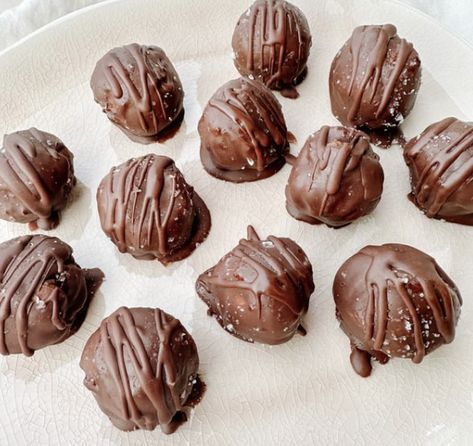 Chocolate Truffles (from chickpeas!) - ariannejones.com Chickpea Chocolate, Flakey Salt, Whole Foods Vegan, Vegan Candies, Vegan Dark Chocolate, Healthy Sweet Treats, Keto Cookies, Breakfast Snacks, You Can Be Anything