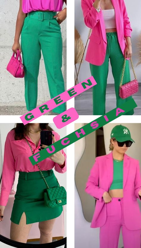 Colorful Style Outfits, Fuchsia Outfit, Colour Combinations Fashion, Color Combos Outfit, Blue Jean Outfits, Color Blocking Outfits, Color Combinations For Clothes, Statement Accessories, Fall Outfit Ideas