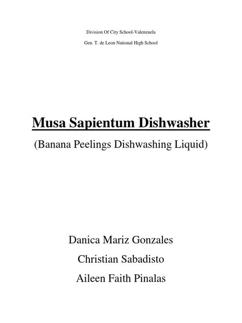 Banana Peelings as Dishwasher(Science Investigatory Project) Science Investigatory Project Ideas, Investigatory Project Ideas, Science Investigatory Project, Natural Dishwashing Liquid, Investigatory Project, Banana Peels, Grade 9, Powerpoint Background, Banana Peel