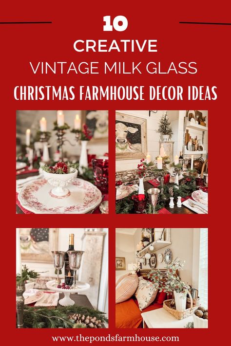 10 Creative Vintage Milk Glass Christmas Farmhouse Decor Ideas Decorating With Milk Glass Ideas Christmas, Decorating With Milk Glass For Christmas, Milk Glass Christmas Centerpiece, Vintage Milk Glass Christmas Decor, Milkglass Decorating Christmas, Christmas Milk Glass Decor, Milk Glass Christmas Decor, Decorating With Milk Glass Ideas, Decorating With Milk Glass