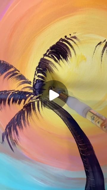 Emily Seilhamer on Instagram: "EASY palm tree painting! #beginnerfriendly #palmtrees #beachvibes #paintingart" Palm Beach Painting, Palm Tree Painting Easy, How To Paint Palm Trees, Palm Tree Painting, Palm Tree Drawing, Palm Trees Painting, Palm Tree Sunset, Summer Crafts For Kids, Tree Drawing