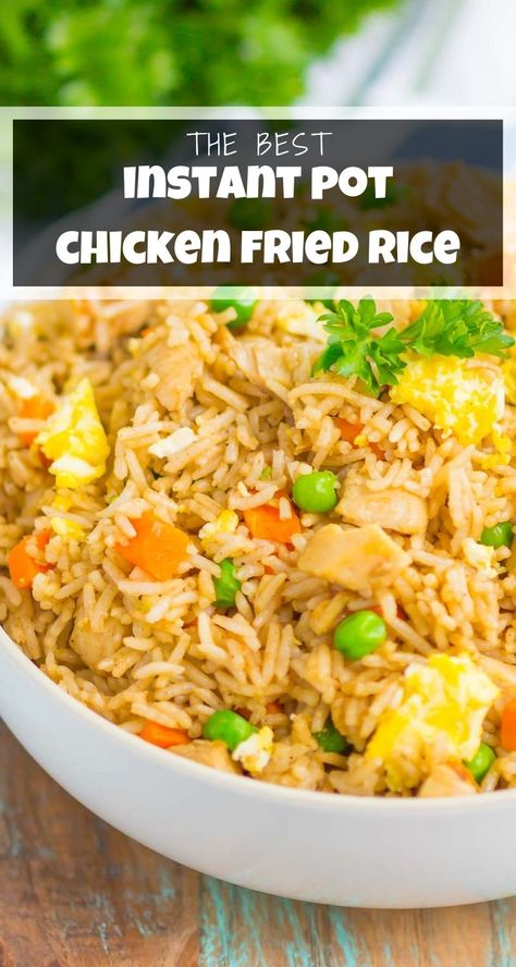 Instant Pot Chicken Lunch Recipes, Chicken Fried Rice Recipe Instant Pot, Insta Pot Chicken Fried Rice Recipe, Instapot Fried Rice Easy, Simple Pressure Cooker Meals, Fried Rice Ninja Foodi, Pressure Cooker Chicken Fried Rice, Asian Rice Recipes Instant Pot, Rice Cooker Fried Rice Recipes