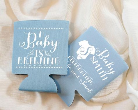 Oh Baby Gender Reveal, Couples Shower Favors, Baby Shower Koozies, Personalized Koozies, Baby Shower Gift Favors, Diaper Party, A Baby Is Brewing, Personalized Baby Shower Favors, Baby Is Brewing