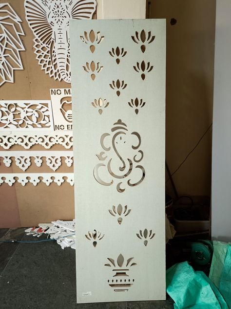 Pooja Door Cnc Design, Pooja Shelf, Pooja Design, Puja Unit, Ganesh Decoration, Arch Designs For Hall, Mandir Designs, Pooja Door, Pooja Unit