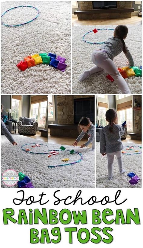 Spring Thoughts, Bean Bag Activities, Physical Activities For Toddlers, Rainbow Lessons, Sant Patrick, Diy Totem, Gross Motor Activity, Toddler Lessons, St Patricks Day Crafts For Kids