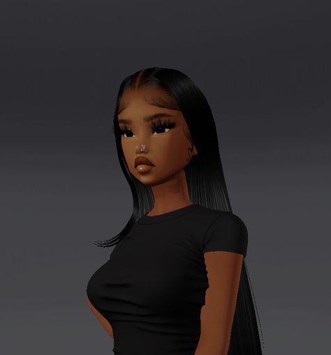 Imvu Black Girls Avatar Ideas, Black Imvu Girl, Baddie Cartoon Aesthetic Pfp, Imvu Avi, Imvu Characters, Black Bratz Doll, Imvu Outfits Ideas Cute, Black Couple Art, Virtual Girl