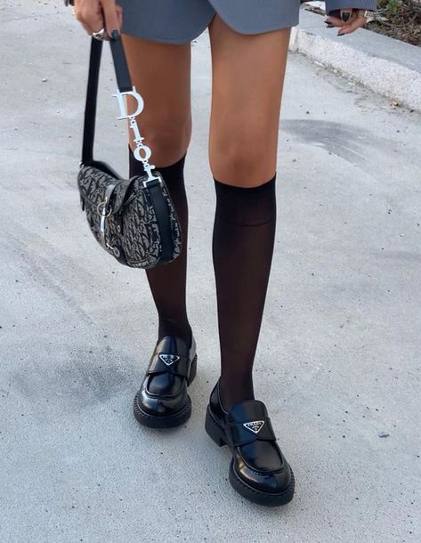 The Flat Shoe Trend I'm Buying Instead of Heels This Season Chunky Loafers Outfit, Sofia Coelho, Chunky Loafer, Prada Loafers, Insta Poses, Loafers Outfit, Chunky Loafers, Shoes Too Big, Fancy Shoes