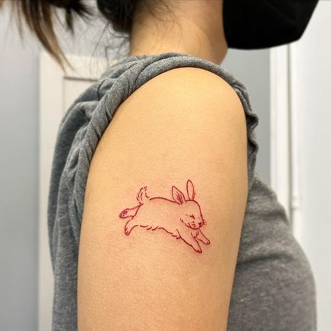 dr. christine liu on Instagram: "Bunny rabbit flash! Made at @twocranestattoo on the first day of the lunar new year! This little rabbit is so sweet and cute! We even gave them a heart shaped nose ❤️ I’ll be sending flash appointment links out tonight for this weekend! Keep an eye on your email!" Lunar New Year Tattoo, Year Of The Rabbit Tattoo, Rabbit Tattoo, Single Line Tattoo, Bunny Tattoos, Rabbit Tattoos, Black Ink Tattoos, Lunar New Year, Lunar New