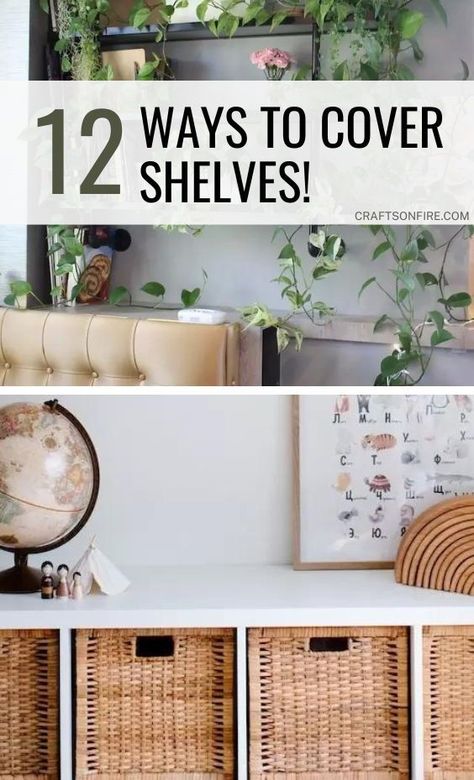 Here's how you can cover shelves without doors in a cool and stylish way. Find the best hacks that will also add style, color, and functionality to your space. Shelf Curtain Ideas, Cover Bookshelf With Curtain, Curtains To Cover Shelves, Shelf Covering Ideas, Cover Open Shelves, Shelves Cover, Cover Shelves, Covered Shelves, Roll Down Shades