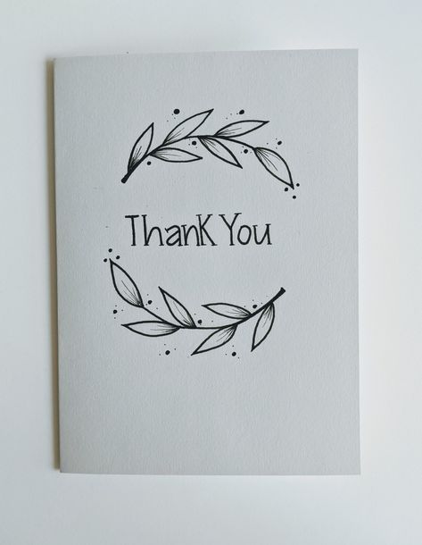 Cute Greeting Cards Hand Drawn, Hand Lettered Thank You, Drawn Thank You Cards, Thank You Doodles Hand Drawn, Thank You Cards Calligraphy, Card Ideas Thank You, Hand Drawn Cards Simple, Hand Drawn Thank You Cards, Thank You Page Design For Project