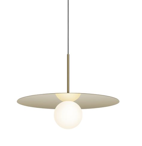 The Pablo Design Bola Disc Pendant pairs an opaline glass globe with polished stainless steel or aluminum discs in chrome, brass, rose gold and lacquered white. The globe acts as a diffuser in contrast with the high shine of the discs. Bola can be suspended individually, in series, or as striking chandelier groupings for residential, contract, and hospitality settings alike. Disc Pendant Light, Mid Century Pendant Chandelier Veryical, Sphere Pendant Light, Glass Ball Pendant Lighting, Space Age Pendant Light, Disk Light, Steel Lighting, Brass Pendant Light, Disc Pendant