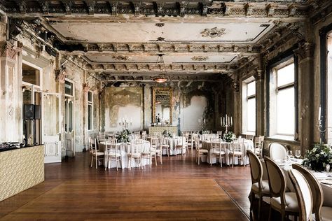 Have a Marie Antoinette moment at The George Ballroom, a historical event space located on the first floor of The George Hotel in Fitzroy Street, St Kilda, built in 1886.  Photographer: David Cook Victorian Ballroom, New Zealand Wedding Venues, Modern Wedding Venue, Wedding Reception Design, Wedding Apps, Australian Wedding, Wedding Muslim, Melbourne Wedding, St Kilda