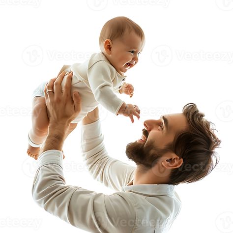 Father holding baby upward on isolated transparent background Father Holding Baby, Dad Holding Baby, Boys Kurta Design, Father And Baby, Boys Kurta, Baby Illustration, Kurta Design, Holding Baby, Youtube Banners