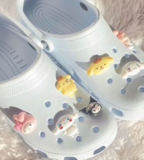 Hello Kitty Jibbitz, Sanrio Jibbitz, Cinnaroll Sanrio, Cinnamoroll Items, Sanrio Crocs, Cinnamoroll Stuff, Anime Crocs, Aesthetic Crocs, Crocs Cute