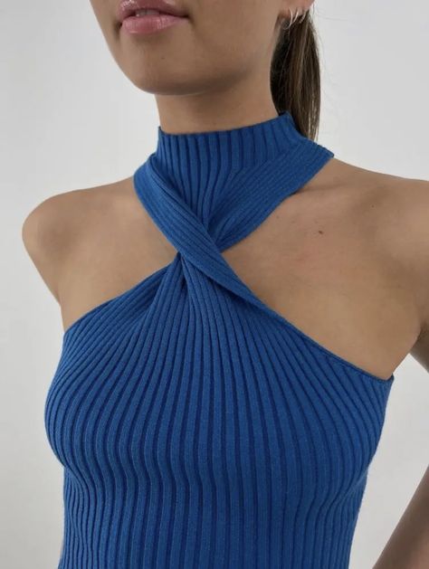 Ripple Effect, Blue C, Rib Top, Mode Inspo, Knit Tank, Mode Vintage, Mode Inspiration, Looks Vintage, Model Measurements