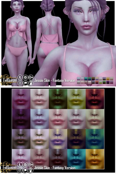 Sims 4 Cc Shiny Skin, Sims 4 No Eyebrows, Sims 4 Cc Demon Skin, Sims Skin Color, Sims 4 Mermaid Skin, Sims 4 Pink Skin Cc, Sims 4 Centaur, Sims 4 Cc Fairy Makeup, Sims 4 Teifling Cc