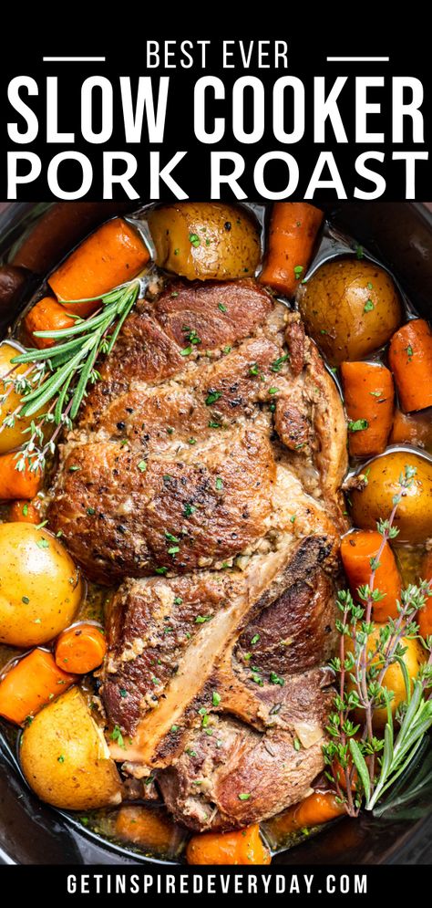 Pork Shoulder Roast Crock Pot, Simple Sunday Dinner, Pork Roast Crock Pot Recipes, Pork Pot, Crockpot Pork Roast, Slow Cooker Pork Roast, Pot Roast Crock Pot Recipes, Pork Shoulder Recipes, Shoulder Roast