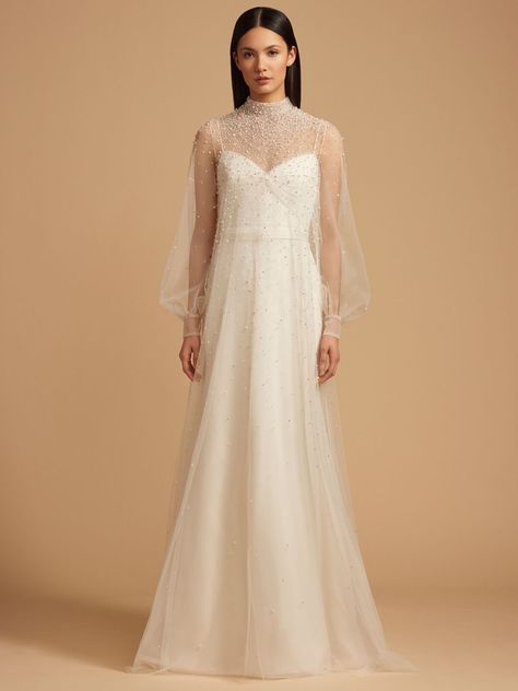 Mock Neck Wedding Dresses: 10 Mock Neck Wedding Dresses We Love Allison Webb, Gown Designs, How To Dress For A Wedding, Trendy Wedding Dresses, Classic Wedding Dress, Casual Wedding Dress, Wedding Prep, Mod Wedding, Dress Inspiration