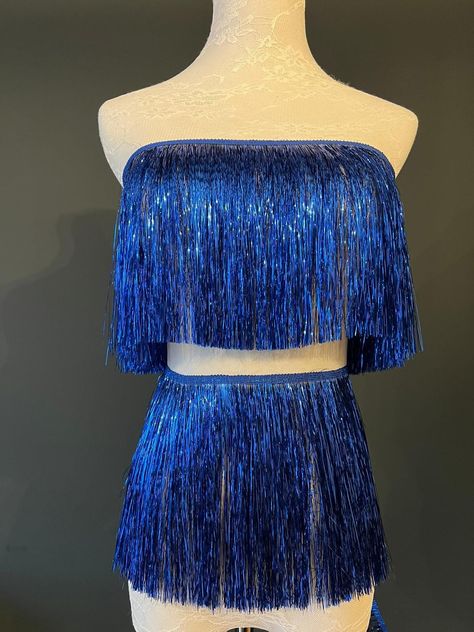 Amber Hairspray, Fringe Dance Costume, Fabric Outfits, 15th Birthday Decorations, Eras Concert, Royal Blue Top, Team Pink, Ball Skirt, Taylor Swift Tour Outfits