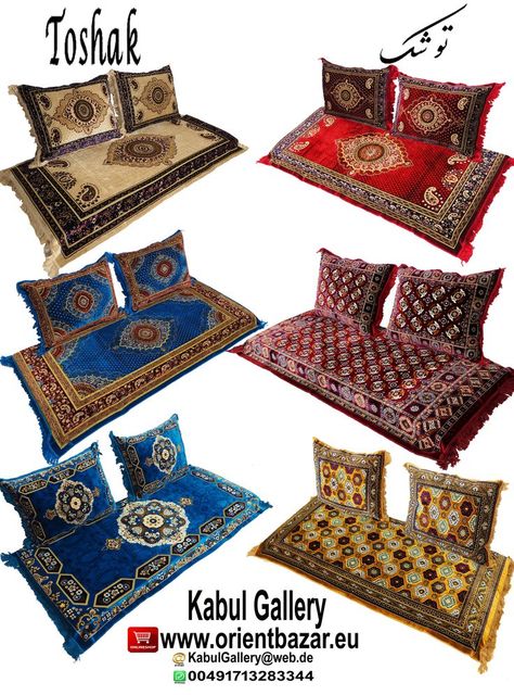 Mattress cushions Afghan living room nomad pillow rug seat floor cushion Seating majlis Toshak توشک Floor Cushion Seating, Wash Mattress, Mattress Couch, Arabic Majlis, Cushion Seating, Sitting Cushion, Floor Couch, Red Tent, Floor Sitting