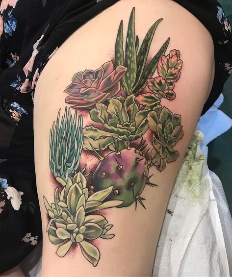 Cactus Tattoo Sleeve, Succulent Tattoos, Desert Tattoo, Succulent Tattoo, Simple Tattoos For Women, Full Leg Tattoos, Cactus Tattoo, Plant Tattoo, Watch Youtube