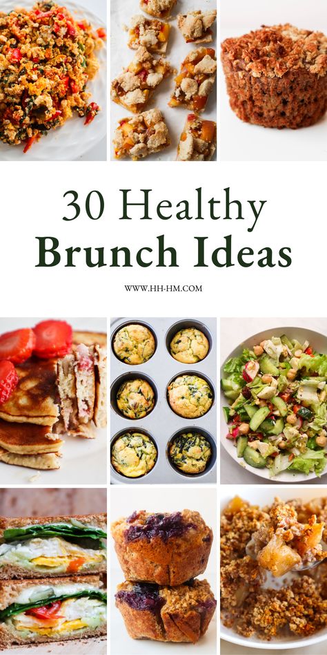 These healthy brunch ideas are mouthwatering and easy to put together! Definitely a must-try for your next at home brunch party! Choose between sandwiches, wraps, egg recipes, healthy pancakes, muffins and more! Healthy Breakfast For Party, Healthy Brunch Potluck Ideas, Light Brunch Ideas Healthy, Healthy Brunch Recipes For A Crowd, Brunch Healthy Recipes, Protein Brunch Ideas, Brunch Protein Ideas, Light Brunch Ideas Simple, Healthy Brunch Ideas For A Crowd