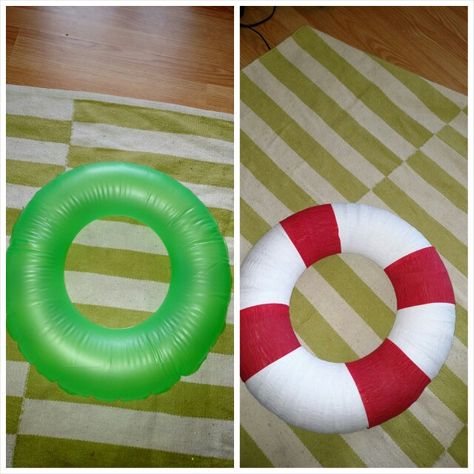 Diy Life Saver Ring, Diy Life Preserver Ring, Breaker Rock Beach Vbs 2024 Diy Decorations, Breaker Rock Beach Decorations, Vbs 2024 Breaker Rock Beach Decorations, Breaker Rock Beach Vbs 2024 Decorations, Vbs Diy, Swimming Tube, Vbs Ocean Theme