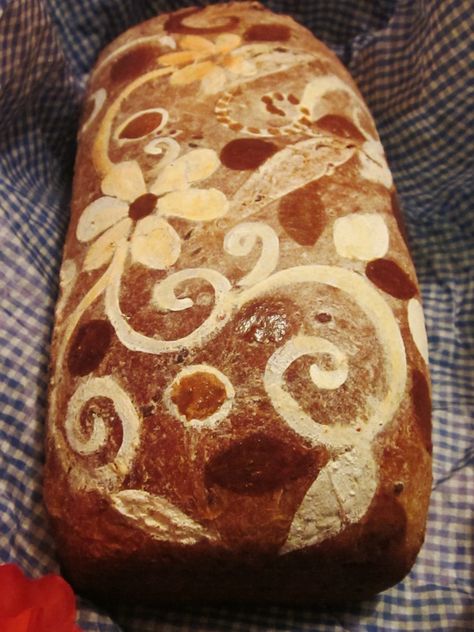 Painted Bread, Bread Loaves, A Loaf Of Bread, Grain Bread, Bread Art, Loaf Of Bread, Our Daily Bread, Whole Grain Bread, Bread And Pastries