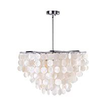 Check this out! Natural Chandeliers, Capiz Chandelier, Capiz Shell Chandelier, Living Room Dining Table, Shell Chandelier, Dining Table In Living Room, Seashell Pendants, Coastal Modern, Crystal Pendant Lighting