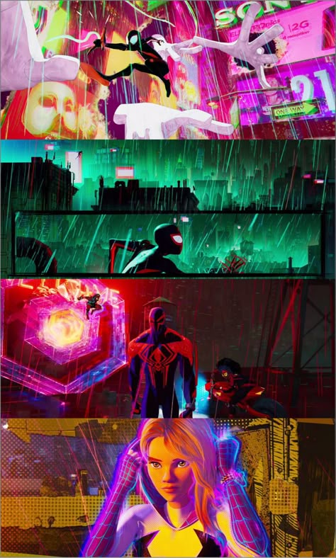 Spiderman Into The Spiderverse Scenes, Across The Spiderverse Concept Art, Spiderverse Scenes, Spiderverse Screencaps, Spiderverse Animation, Spiderverse Art, Into The Spiderverse, Marvel Wallpaper Hd, Marvel Concept Art