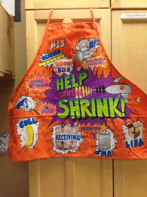 Shrink awareness Home Depot Apron Ideas, Home Depot Apron Art, Home Depot Apron, Apron Art, Kids Workshop, Custom Doormat, Cricut Free, Door Mat, Art Ideas