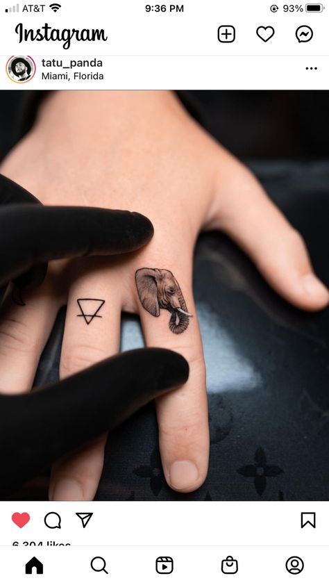 Small Elephant Tattoo, Tattoo On Finger, Elephant Portrait, Tattoo For Boyfriend, Small Elephant, Elephant Tattoo, Finger Tattoos, Tattoo On, Print Tattoos