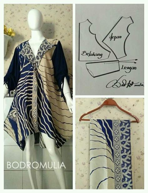 Pola Outer Kekinian, Pola Outer, Kebaya Melayu, Pola Kardigan, Pola Blus, Blouse Hijab, Kids Routine Chart, Batik Kombinasi, Batik Tenun