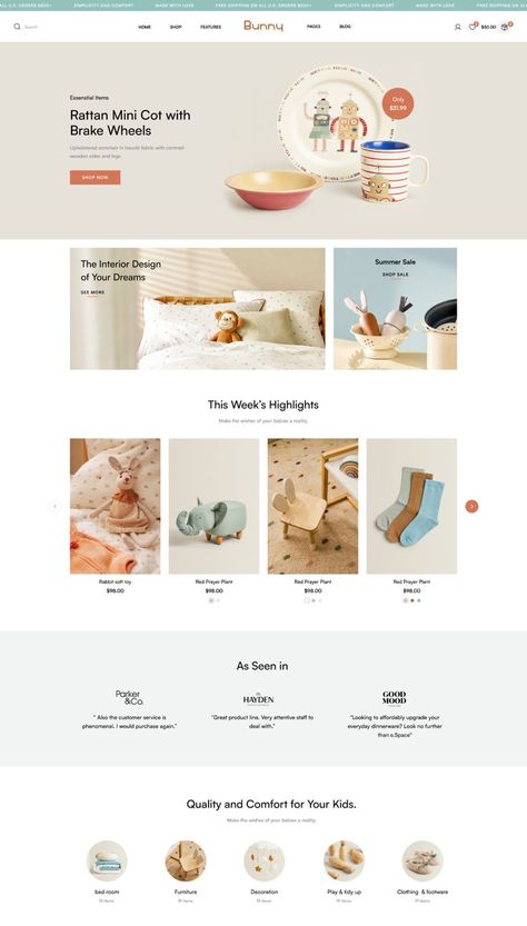 Ecomm is a nicely designed theme for baby store that sell clothes, toys, fashion, supplies and accessories. Friendly to begginners, with no coding knowledge, you can still easily customize your own online shop in just a few clicks. #WordPress #wordpresstheme #blog #website #webdesign #webdeveloper #designinspiration #designers #graphicdesign #creative #kid #kidstore #shop #onlinestore #onlineshopping #woocommerce #ecommerce Toy Website Design, Online Store Web Design, Kids Web, Website Company, Clothes Toys, Ecommerce Web Design, Shopify Website Design, Wordpress Developer, Ecommerce Design