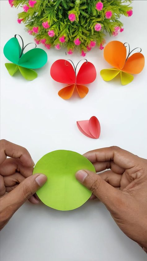 Creative Art & Craft Ideas - 30 Seconds+2 Circle🦋🦋Make Beautiful Butterflies How To Make Paper Butterfly Step By Step, Diy Butterfly Decorations, Butterfly Art And Craft, Butterfly Pupa, 3d Butterfly Art, Paper Butterfly Crafts, Art Craft Ideas, Unicorn Party Food, Octopus Crafts