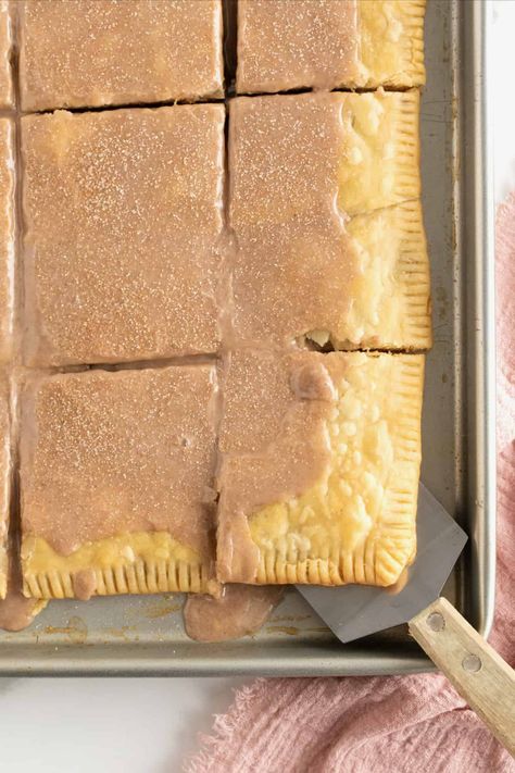 Cinnamon Brown Sugar Sheet Pan Pop Tart by The BakerMama Homemade Cinnamon Pop Tarts, Brown Sugar Poptart Recipe, Large Pop Tart, Pie Crust Pop Tarts Brown Sugar, Homemade Brown Sugar Pop Tarts, Giant Pop Tart, Easy Pop Tart Recipe, Pop Tart Cobbler, Sheet Pan Muffins