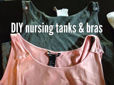 DIY Nursing Tanks and Bras Diy Nursing Tops, Diy Nursing Tank, Diy Nursing Clothes, Diy Nursing, Baby Diy Sewing, Nursing Tank Top, Baby Bump Style, Nursing Bras, Nursing Fashion