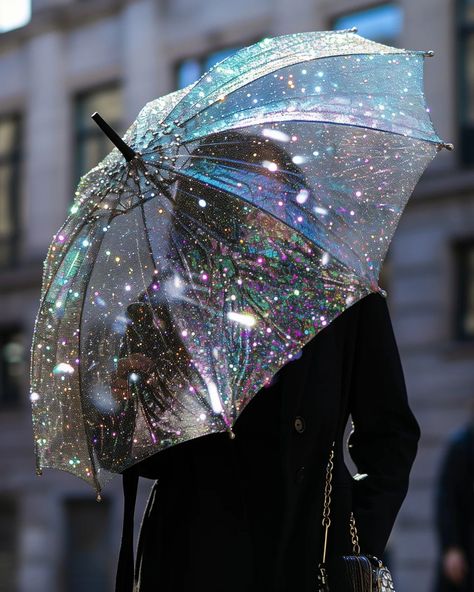 ☂️☂️☂️✨✨✨ #Umbrella #Rain #rainyaesthetic #IridescentAIArt #IridescentArt #Iridescent #Glitter #Glittercore #thursday Aesthetic Umbrella, Glitter Clothes, Iridescent Aesthetic, Iridescent Decor, Mermaid Inspiration, Beautiful Umbrella, Glitter Outfit, Rain Accessories, Lost City