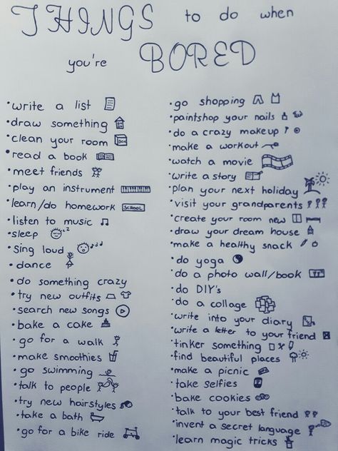 Things to do when you're bored Bored List, Bored Jar, What To Do When Bored, Fun Sleepover Ideas, When Im Bored, Things To Do When Bored, Boredom Busters, Do Homework, Cool Ideas