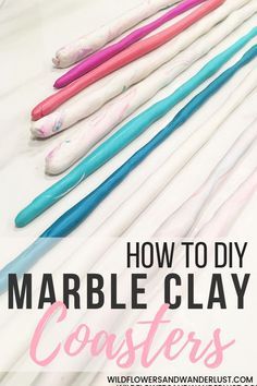 Easy Bowls, Clay Pens, Clay Coasters, Marble Clay, Polymer Clay Pens, Clay Pen, Clay Bowls, Marbled Clay, Budget Crafts