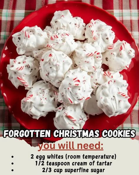 Forgotten Cookies Recipe, Forgotten Cookies, Holiday Goodies, Recipes Cookies, Candy Cookies, Christmas Villages, Cookie Exchange, Cream Of Tartar, Christmas Goodies