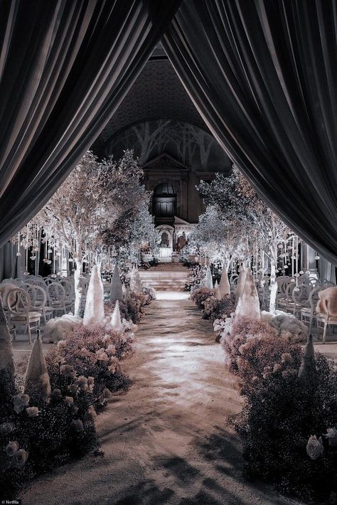 Dark Castle Wedding Aesthetic, Wedding Asthetic Ideas, Wedding Asthetic Picture, Mafia Themed Wedding, Mafia Wedding Aesthetic, Castle Wedding Aesthetic, Fantasy Wedding Theme, Victorian Wedding Themes, Dark Romantic Wedding