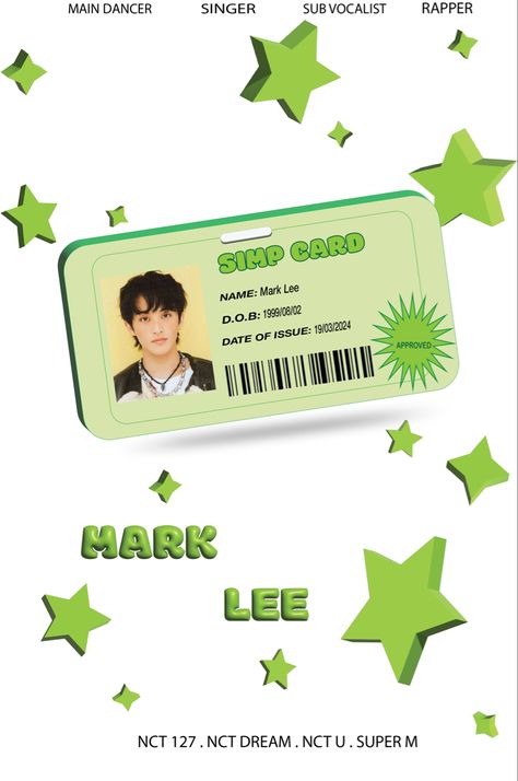 Kpop graphic design kpop id card design mark lee graphic design Card Design Kpop, Id Card Design Kpop, Kpop Id Card, Graphic Design Kpop, Kpop Id, Kpop Graphic Design, Simp Card, Kpop Graphic, Id Card Design