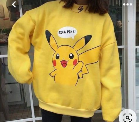 Pikachu Clothes, Pokemon Sweatshirt, Yellow Pokemon, Pikachu Hoodie, Uniqlo Style, Pokemon Jewelry, Pokemon Clothes, Aesthetic Yellow, Yellow Pastel