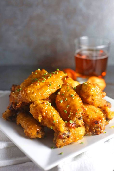 These sweet and spicy Mango Habanero Chicken Wings is coated in a sauce made with mango, habanero peppers, honey, and various seasonings and spices. These chicken wings are perfect for football season! #chicken #chickenwings #habanero #appetizer #footballfood #partyfood Mango Habanero Chicken Wings, Mango Habanero Chicken, Habanero Chicken, Maple Glazed Chicken, Glazed Chicken Wings, Chicken Recipes Video, Glazed Chicken, No Sugar Foods, Football Food