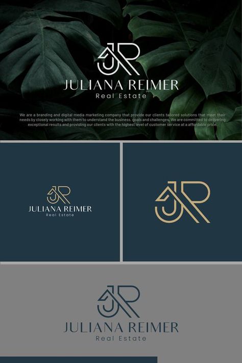 JULIANA REIMER Luxury Minimal Monogram Style Real Estate Logo with Elegance #DesignInspiration #LuxuryLife #PremiumLogo Logo Real Estate Luxury, Elegant Real Estate Logo, Commercial Real Estate Branding, Real State Graphic Design Logo, Real Estate Logo Design Creative, Luxury Real Estate Logo Design, Real Estate Logo Design Modern, Real Estate Branding Ideas, Luxury Real Estate Branding