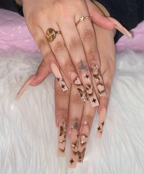 Brown Acrylic Nails, Unghie Nail Art, Long Acrylic Nail Designs, Drip Nails, Edgy Nails, Glow Nails, Long Acrylic Nails Coffin, Acrylic Nails Coffin Pink, Long Square Acrylic Nails