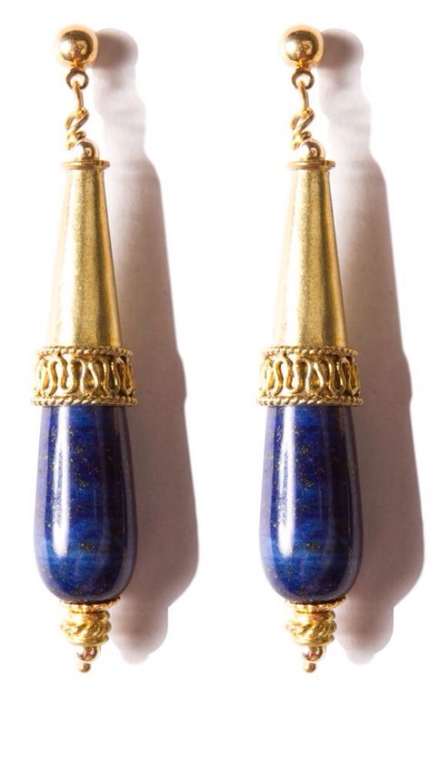 Lapis lazuli Sweet Jewelry, Lapis Lazuli Jewelry, Decorative Rugs, Woodturning, Brass Earrings, Lapis Lazuli, Semiprecious Stones, Jewelry Inspiration, Antique Jewelry