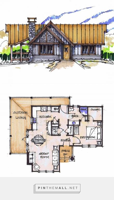 Scottish House, Small Cottage House Plans, Chicken Little, Tiny House Layout, Custom Home Plans, Vintage House Plans, Small House Floor Plans, Home Design Floor Plans, Tiny House Floor Plans